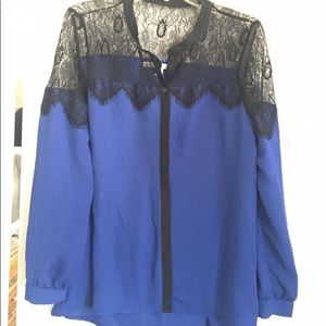 Silk and lace button up shirt.